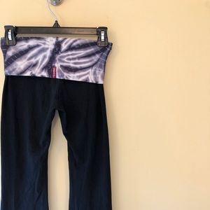 Hard Tail Yoga Pants with Purple Tie Dye Accent